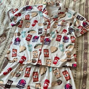 Womens Taco Bell Pajama Set - White and colorful
